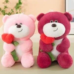 Ultra Soft Lotso Plush Toy for Kids | with red Rose | Washable & Huggable | Imported Skin | Soft Toy | 35 Cm | Assorted Colors | OPP Packing