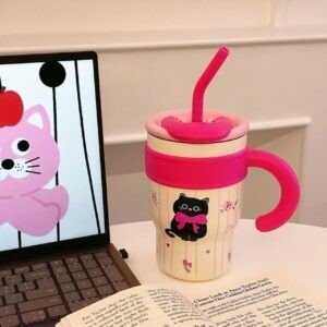 Stainless Steel Insulated Tumbler with Straw | Double wall Insulation | Portable & Leakproof | 700 ML | Assorted Colors & Prints | Box Packing