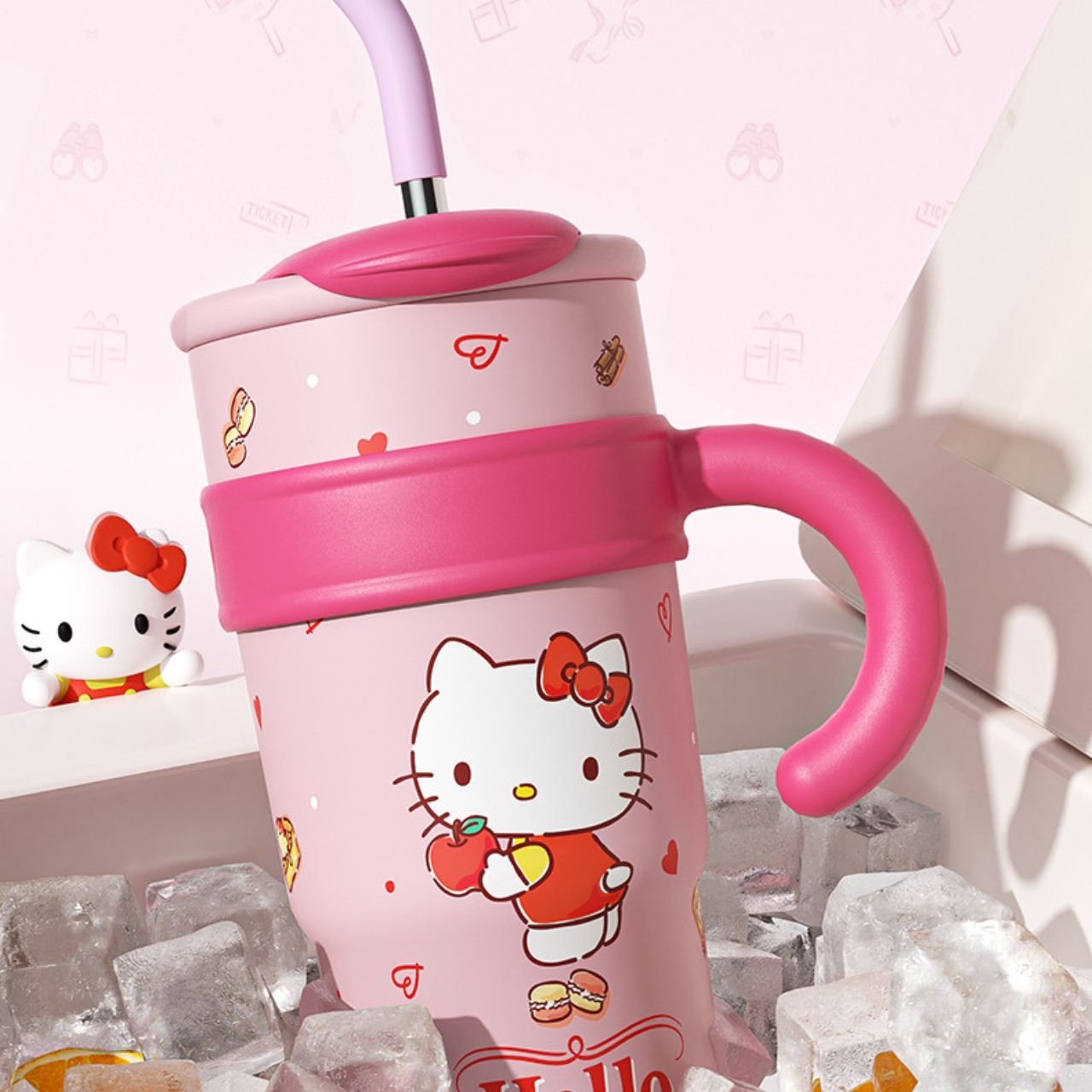Stainless Steel Kawaii Tumbler with Straw & Handle | Double wall Insulation | Portable & Leakproof | 1200 ML | Assorted Colors | Box Packing - Image 5