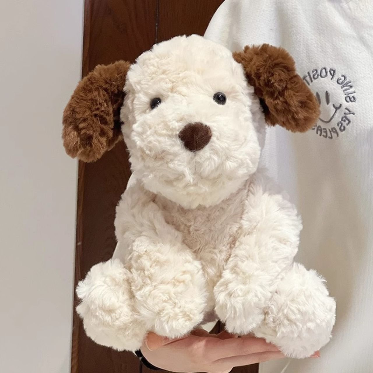 Cute Sitting Fluffy Dog Plush Toy | Super Soft | Washable & Huggable | Imported Skin | Soft Toy | 35 Cm | OPP Packing - Image 3