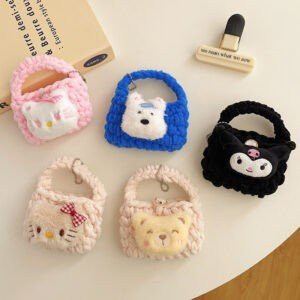 Cute Kawaii Sanrio Family Earphone Cover cum Coin Pouch Keyring | 10 CM | Assorted colors & Designs | Loose Packing