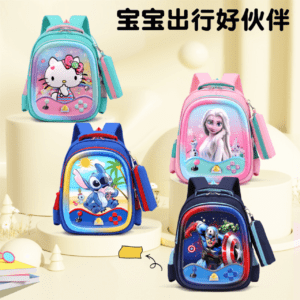 Assorted colors and designs 3D Hardcase School bags for kids