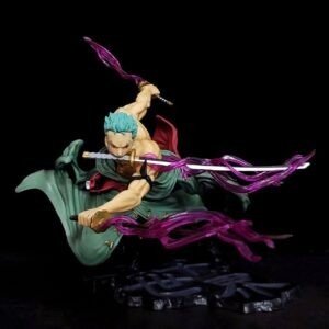 Roronoa Zoro Action figure with Sword | Dynamic Battle Pose | PVC Material | Anime Figure | 21 Cm | Decorative Item | Box Packing