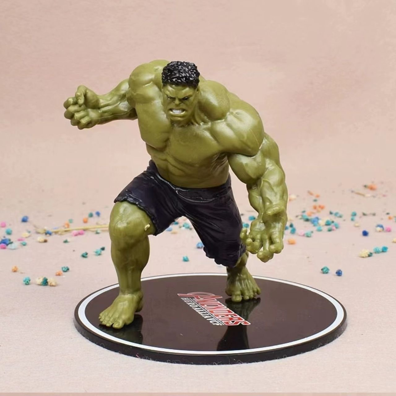 Hulk Action Figure with Round Base | PVC Anime Collectible | Decorative Item | 13 Cm | Box Packing