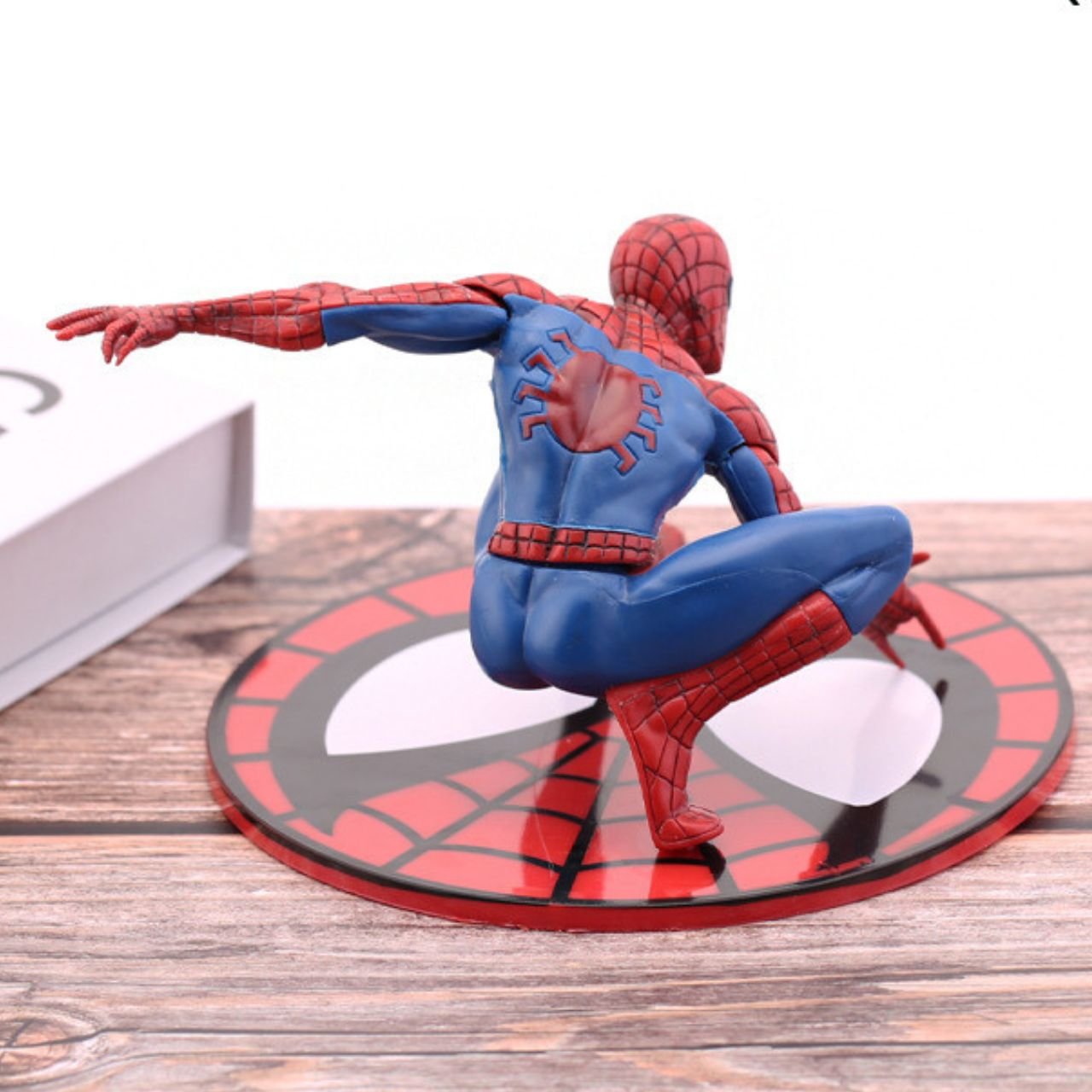 Spider Man Action Figure with Round Base | PVC Anime Collectible | Decorative Item | 10 Cm | Box Packing - Image 2