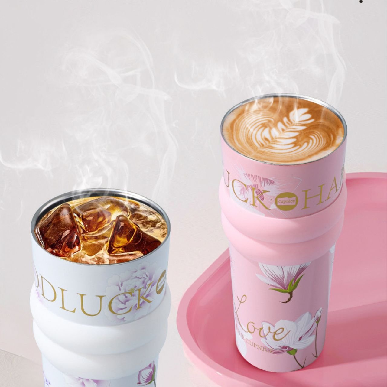 Stainless Steel Premium Insulated Floral Tumbler with Straw & Carry Band | Portable & Leakproof | Double Wall | 750 ML | Assorted Colors | Box Packing - Image 2