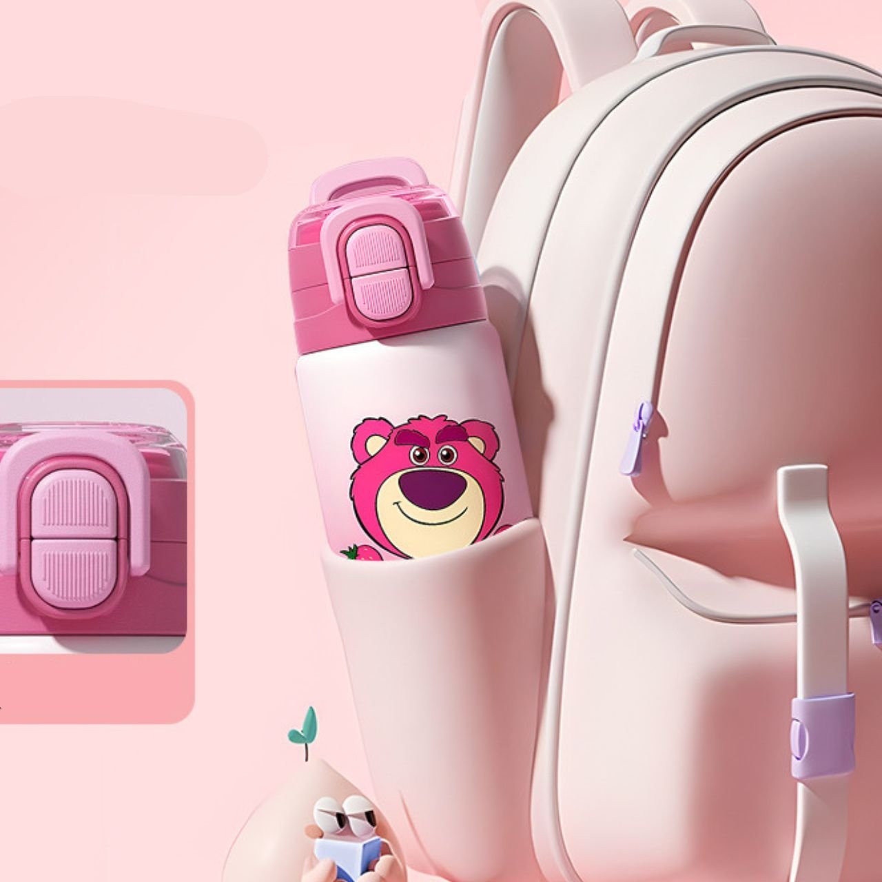 Stainless Steel Thermos Sipper for Kids with Carry Strap | Cartoon Printed | Double Wall Insulated | Portable & Leakproof | Dual Sip | 500 ML | Assorted Colors | Box Packing - Image 7