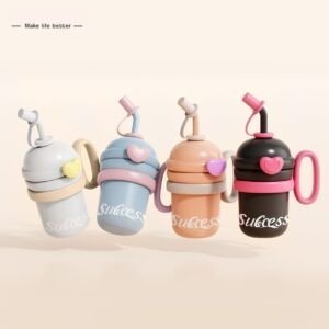 Stainless Steel Insulated Tumbler with Straw & Handle | Double Wall | Portable & Leakproof | 700 ML | Assorted Colors | Box Packing