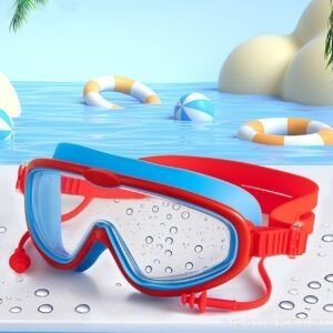 Large Frame Kids Swim Goggles with Adjustable Strap | Waterproof | Anti Fog | Comfortable Fit | Assorted Colors | OPP Packing