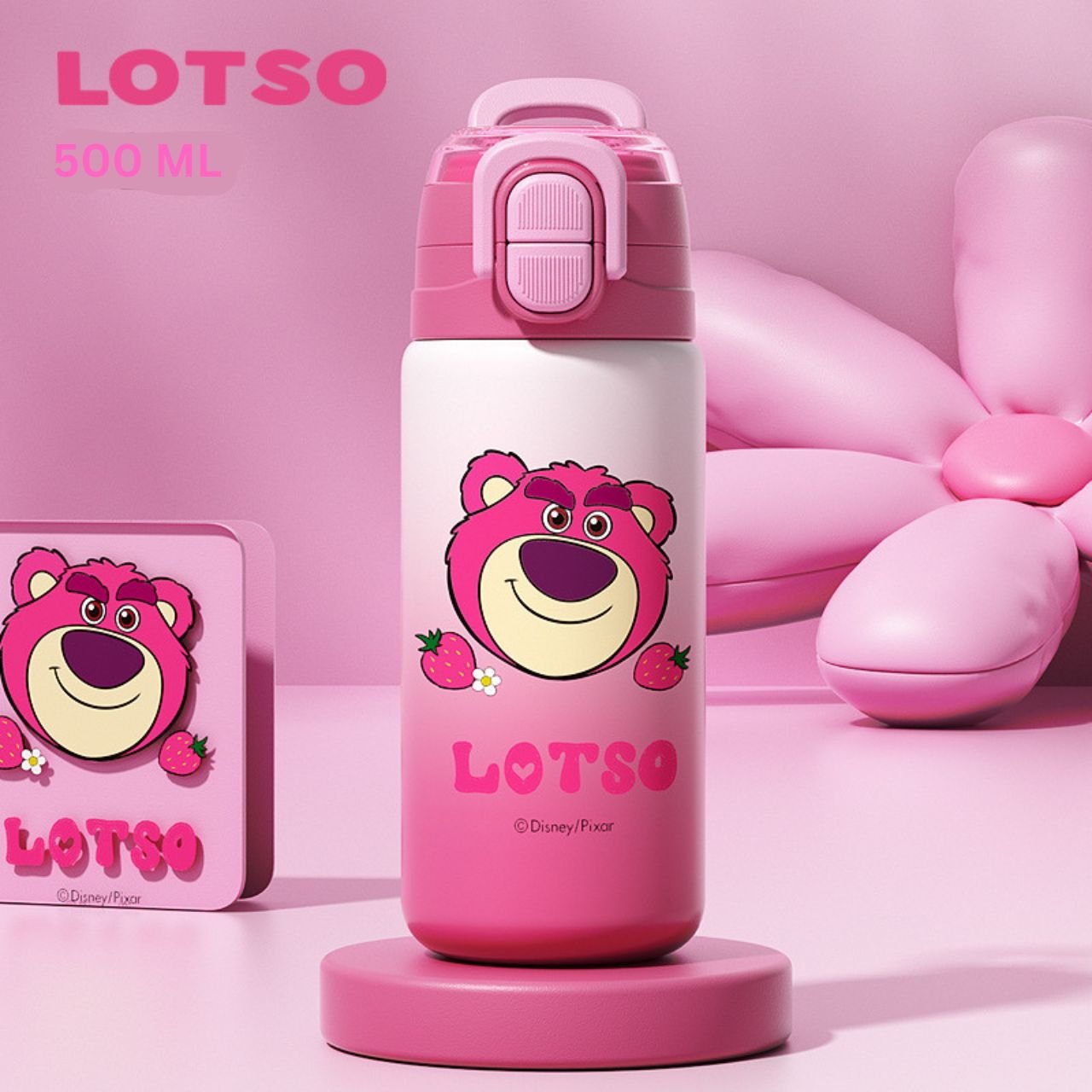 Stainless Steel Thermos Sipper for Kids with Carry Strap | Cartoon Printed | Double Wall Insulated | Portable & Leakproof | Dual Sip | 500 ML | Assorted Colors | Box Packing - Image 5