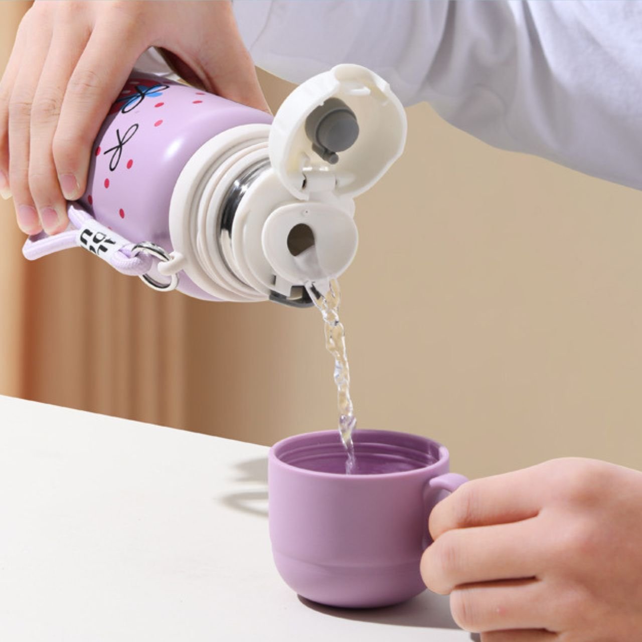 Stainless Steel Insulated Printed Sipper for Kids with Carry Band | Leakproof | 500 ML | Assorted Colors | Box Packing - Image 4