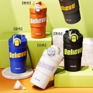 Stainless Steel Insulated Travel Tumbler with Handle | Silicone Sleeve | Portable & Leakproof | Double Wall | 480 ML | Assorted Colors | Box Packing