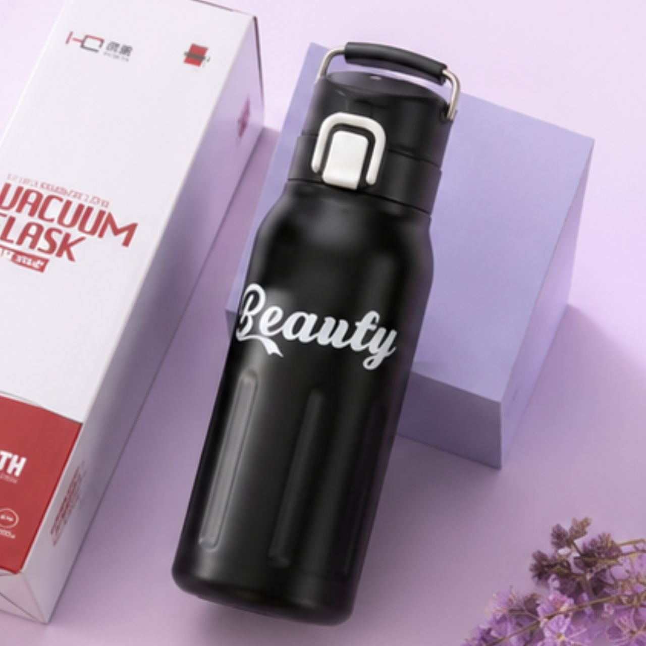 Stainless Steel Insulated Sport Bottle | Portable & Leakproof | Push Lock Button | 680 ML | Assorted Colors | Box Packing - Image 2