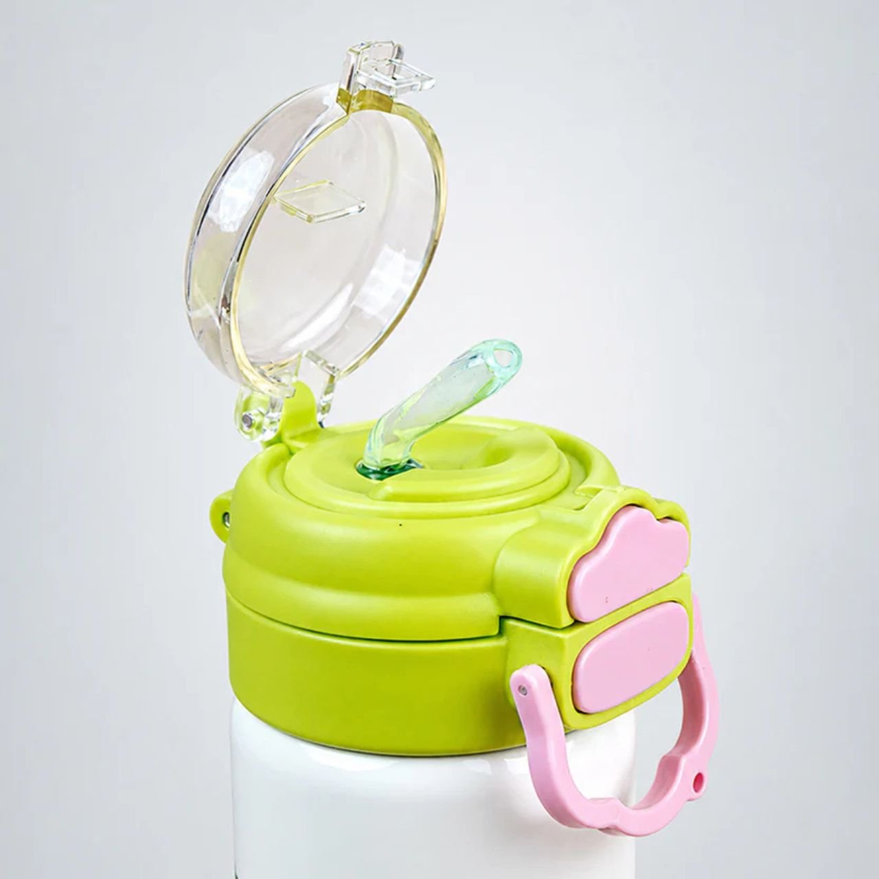Stainless Steel Kawaii Bottle for kids | Double wall Insulation | Dual Sip & Printed | Push Lock Button | Portable & Leakproof | 500 ML | Assorted Prints | Box Packing - Image 6