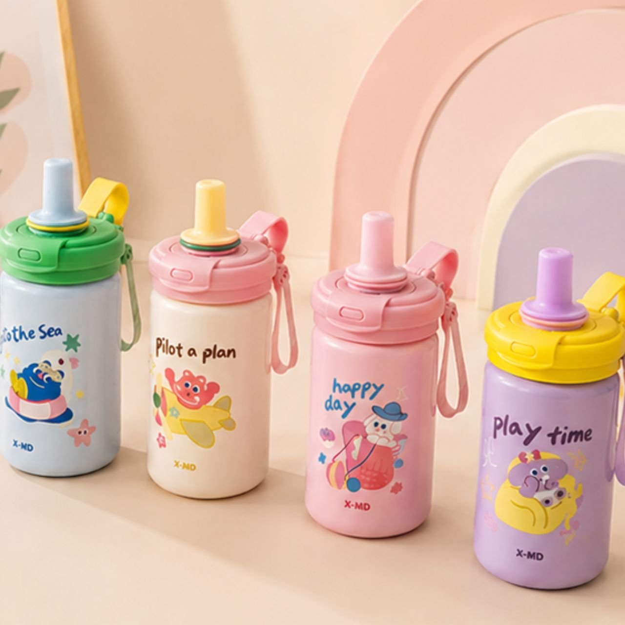 Stainless Steel Printed Tumbler with Straw | Double wall Insulation | Portable & Leakproof | Screw Cap | 450 ML | Assorted Colors | Box Packing - Image 2