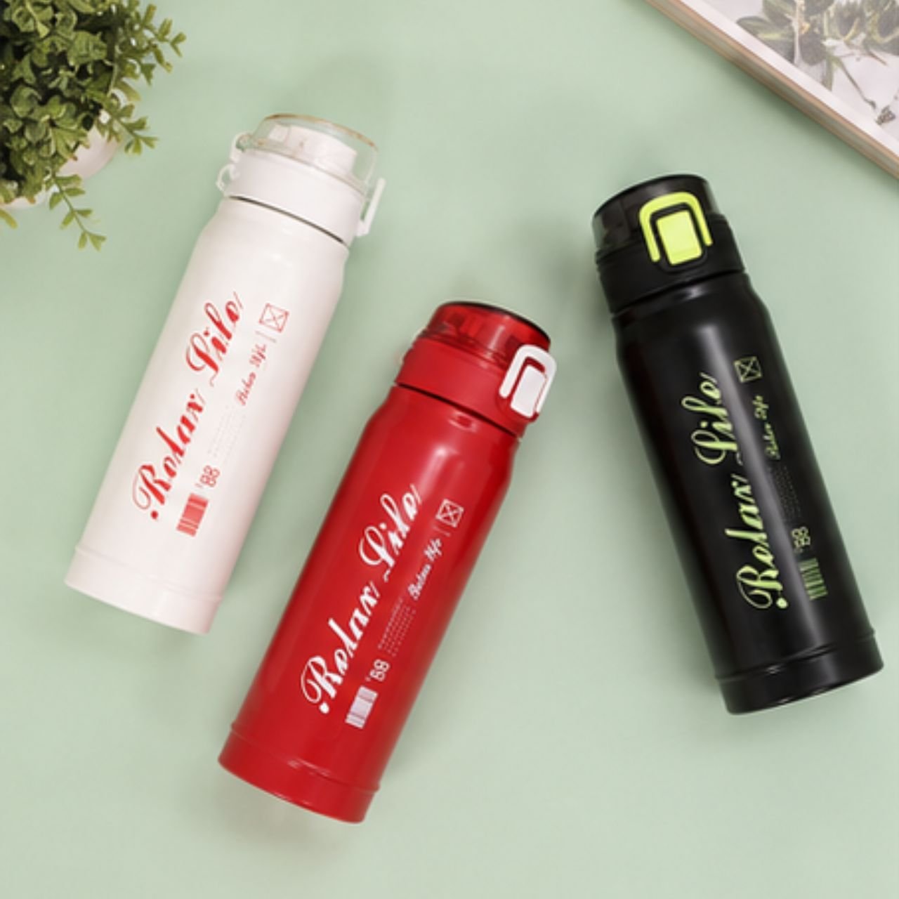 Stainless Steel Insulated Sport Bottle | Compact & Leakproof | Push Lock Button | Portable | 650 ML | Assorted Colors | Box Packing - Image 2