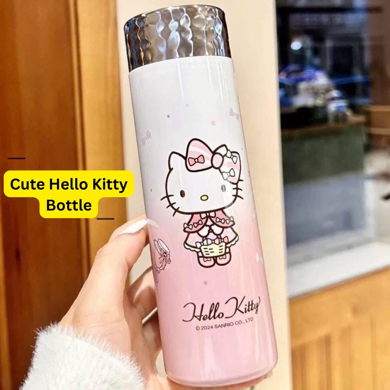 Stainless Steel Kawaii Bottle | Double wall Insulation | Portable & Leakproof | Wide Mouth | Cartoon Printed | 320 ML | Assorted Colors | Box Packing - Image 3