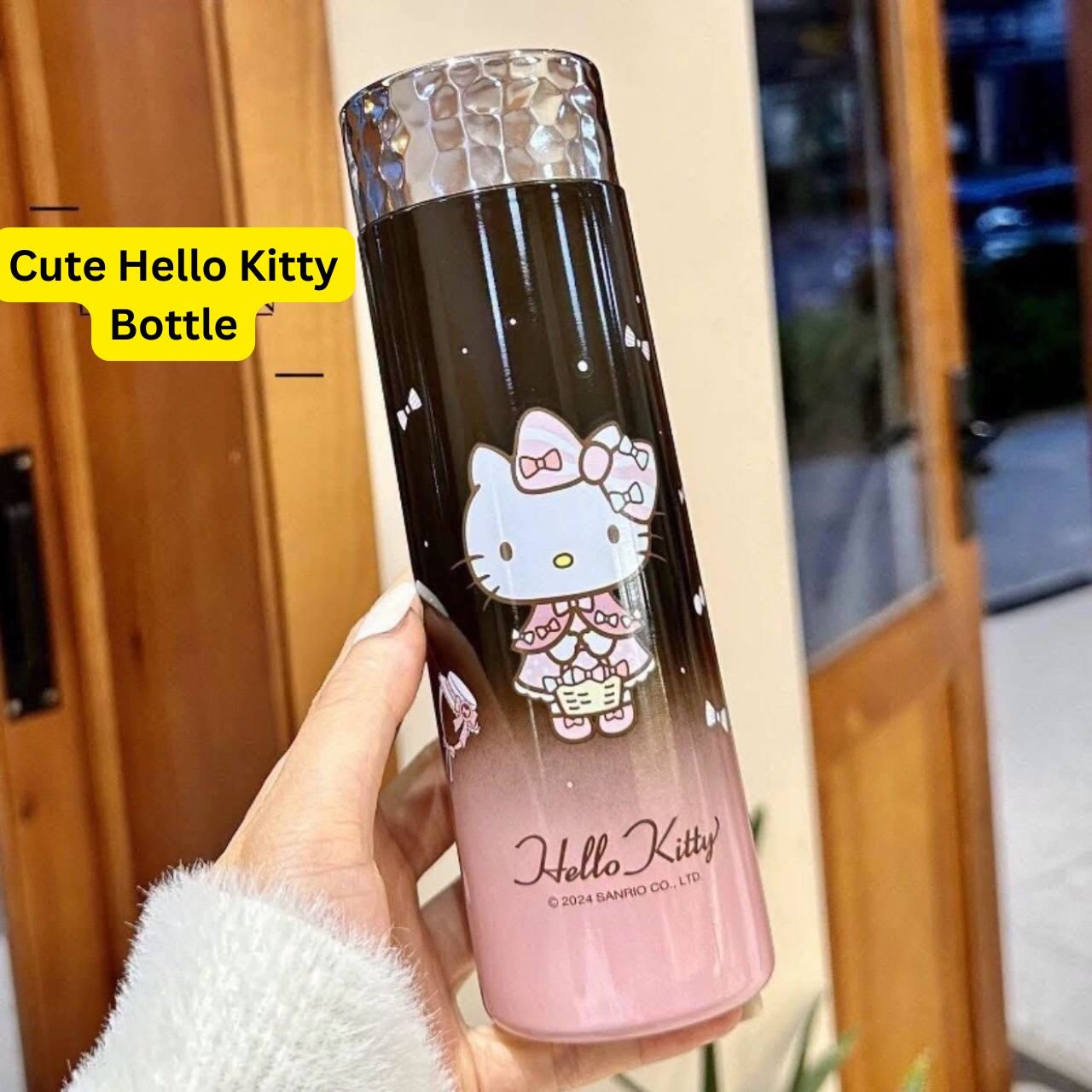 Stainless Steel Kawaii Bottle | Double wall Insulation | Portable & Leakproof | Wide Mouth | Cartoon Printed | 320 ML | Assorted Colors | Box Packing - Image 2