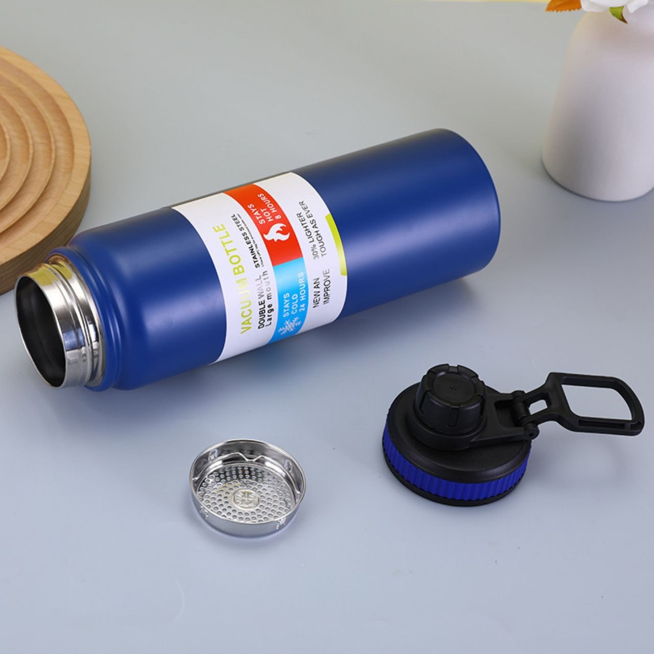 Stainless Steel Vacuum Insulated Sport Water Bottle | Leakproof Flip Lid with Lock | Portable & Compact | 1000 ML | Assorted Colors | Box Packing - Image 9