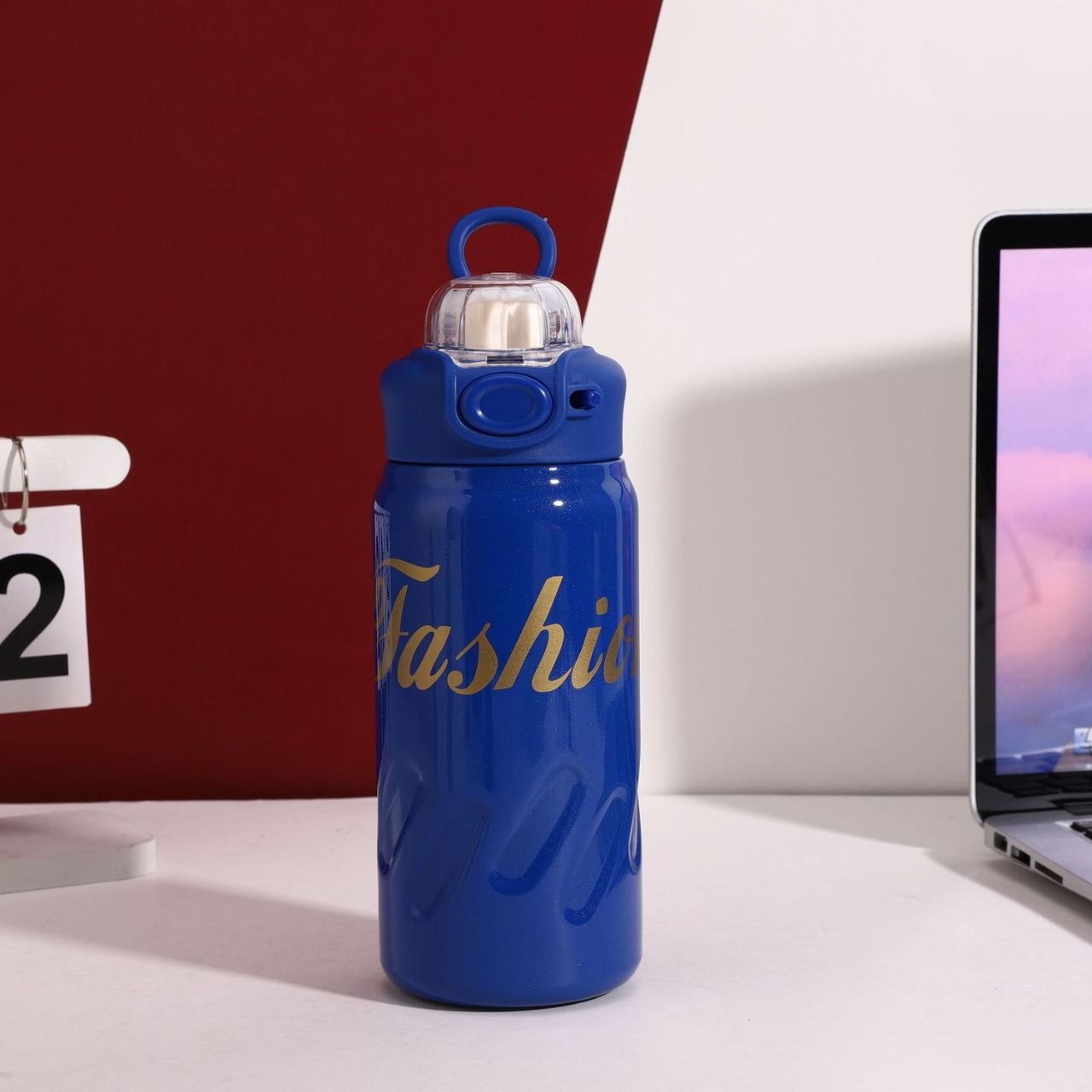 Stainless Steel Sport Water Bottle with Carry Loop | Double wall Insulation | Portable & Leakproof | Dual Sip | 600 ML | Assorted Colors | Box Packing - Image 4