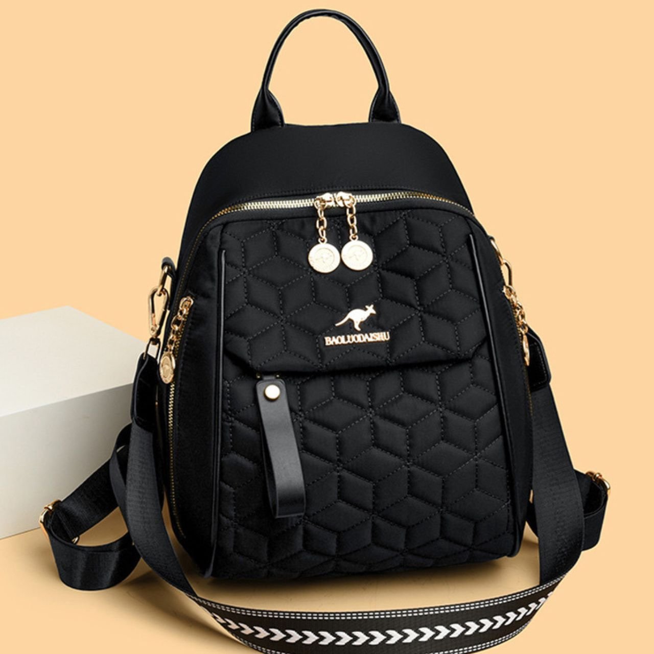 Premium Polyester Ladies Backpack | Multi Pocket | Travel & Everyday Use | Adjustable Shoulder Strap | 25x8x30 Cm | Assorted Colors | OPP Packing - Image 2