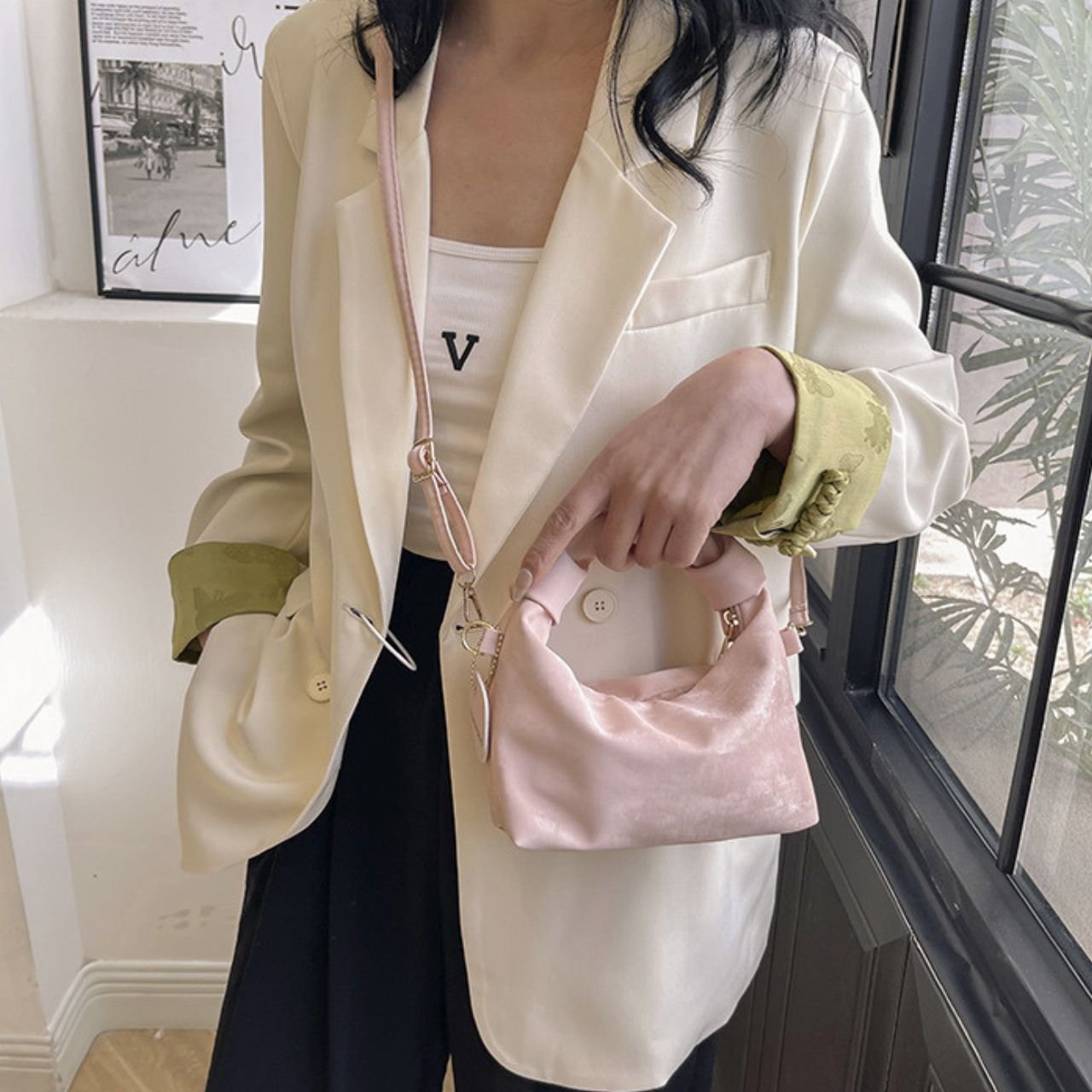 PU Leather Ladies Hobo Handbag with Sling | Zip Closure | Compact & Lightweight | 21x8x20 Cm | Assorted Colors | OPP Packing - Image 2