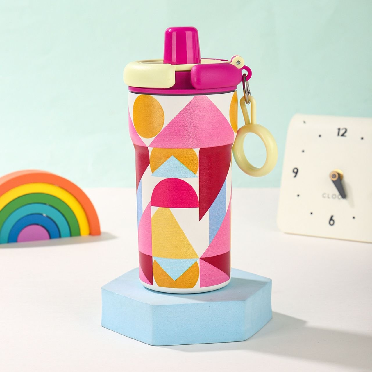 Stainless Steel Coffee Sipper with Straw & Carry Band | Double Wall Insulation | Printed | Portable & Leakproof | 450 ML | Assorted Prints | Box Packing - Image 5