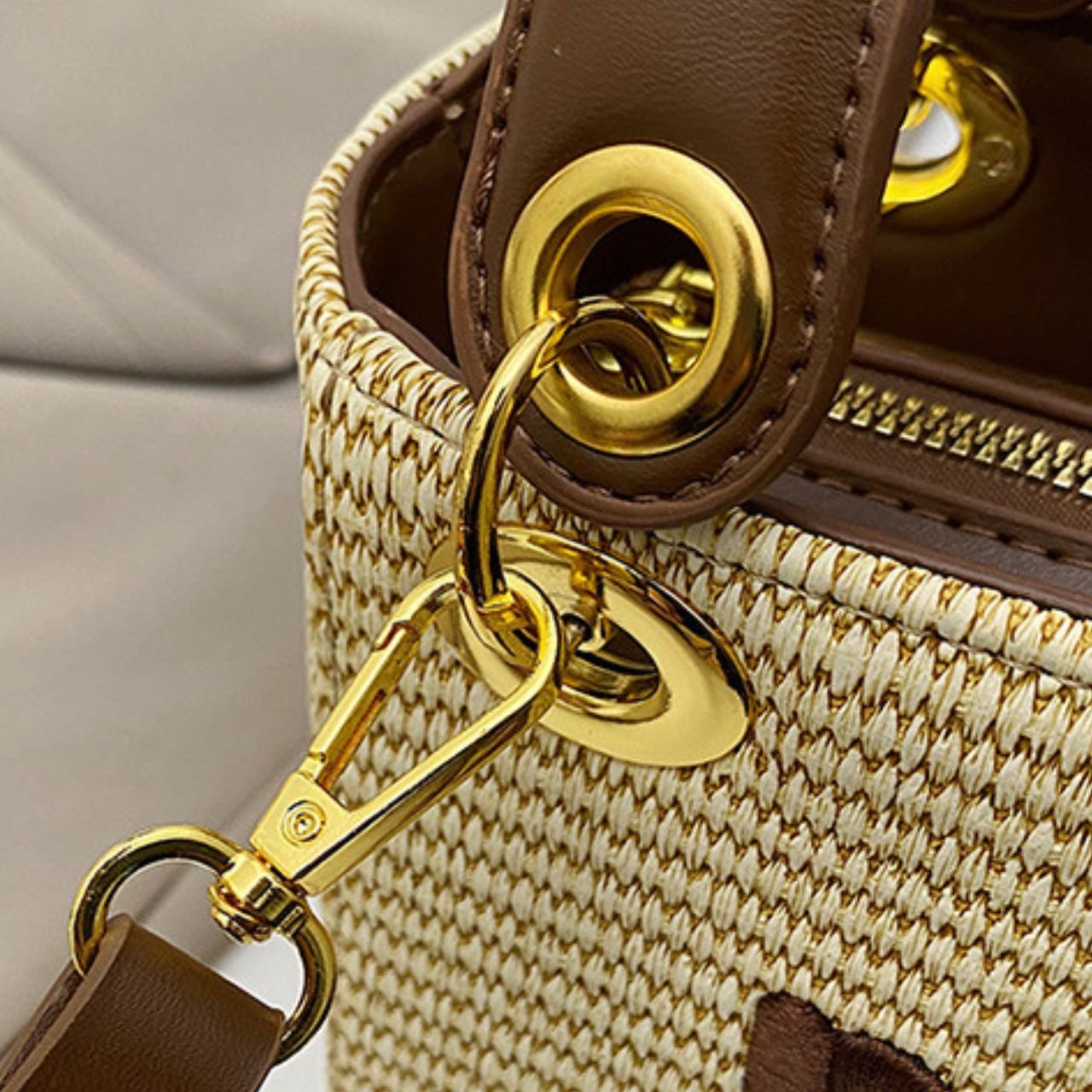 Stylish Woven Handbag for Women | PU Leather Top Handle | Adjustable Crossbody Sling | Smooth Zip Closure | 23x15x9 Cm | Assorted Colors | OPP Packing - Image 7