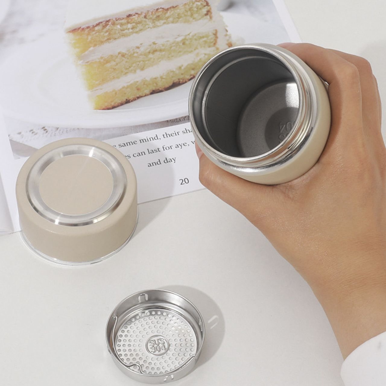 Stainless Steel Food Bowl | Double wall Insulation | Portable & Leakproof | Strainer | 300 ML | Assorted Colors | Box Packing - Image 5