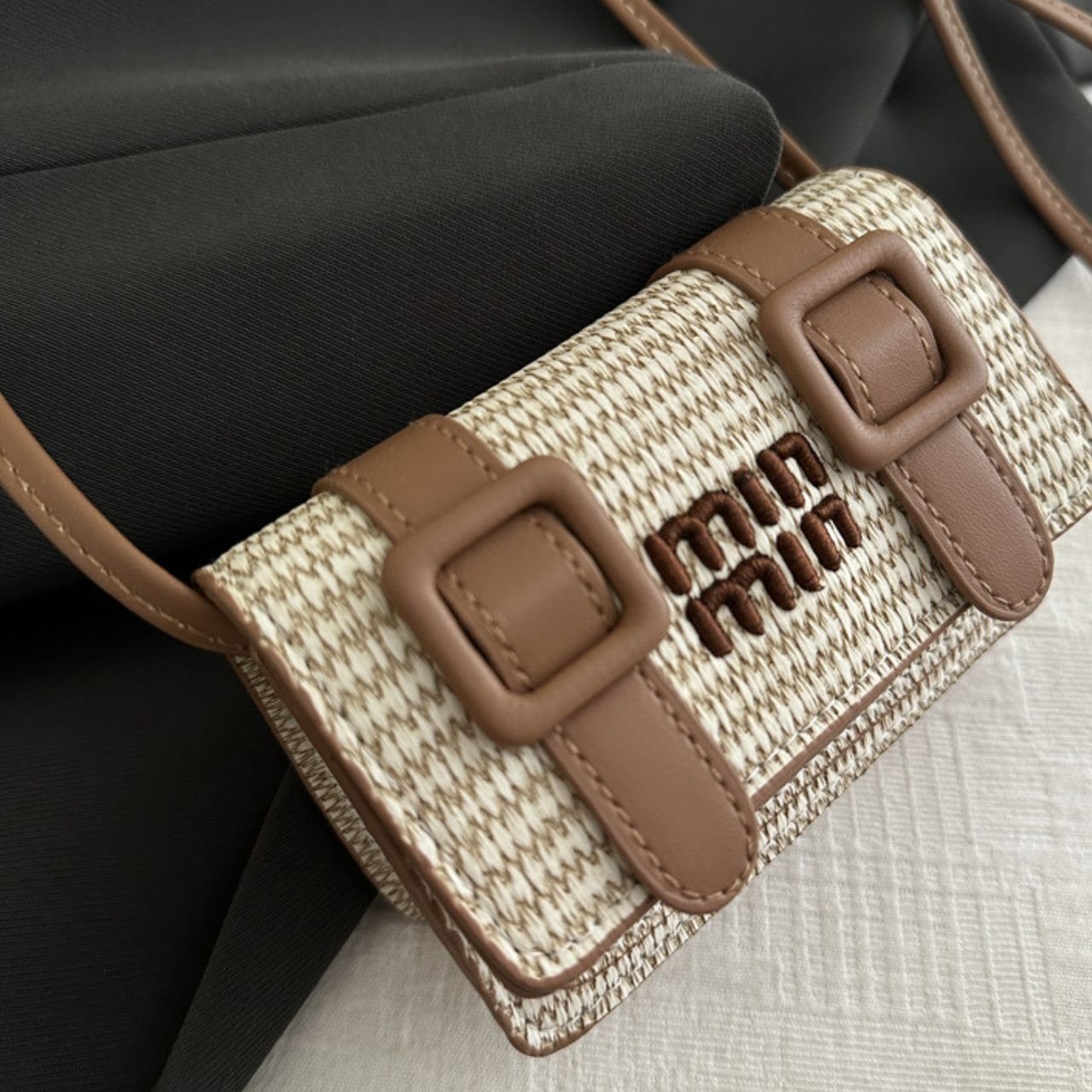 PU Leather Woven Satchel Bag with Sling | Flap Closure | Compact & Lightweight | Assorted Colors | OPP Packing - Image 5