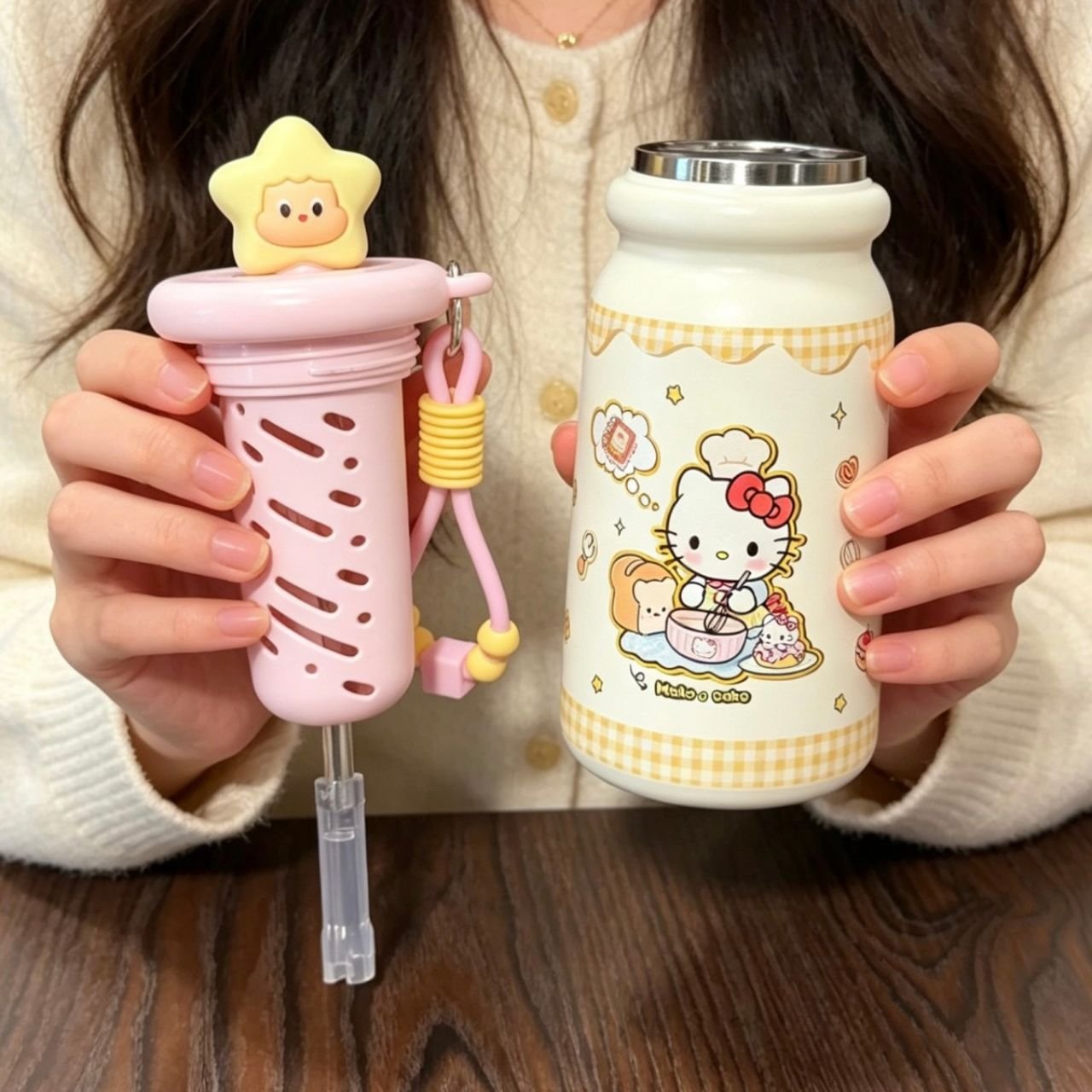 Stainless Steel Insulated Kawaii Bottle for kids with Carry Strap | Cartoon Print & Character Head | Portable & Leakproof | 500 ML | Assorted Colors | Box Packing - Image 8