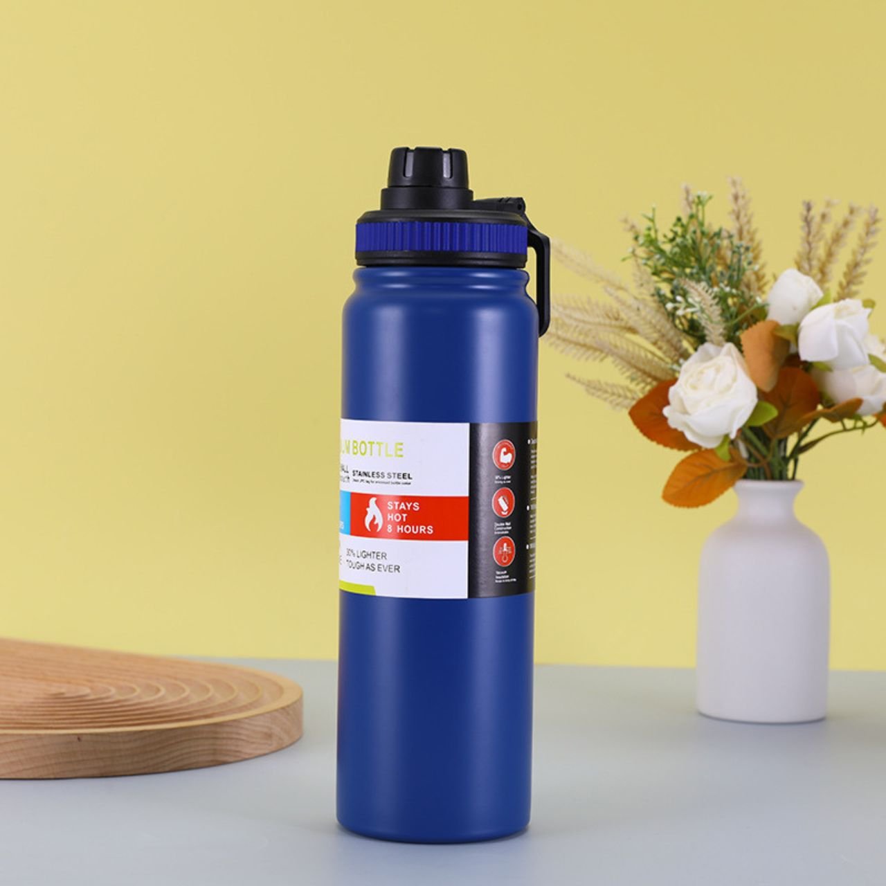 Stainless Steel Vacuum Insulated Sport Water Bottle | Leakproof Flip Lid with Lock | Portable & Compact | 1000 ML | Assorted Colors | Box Packing - Image 5