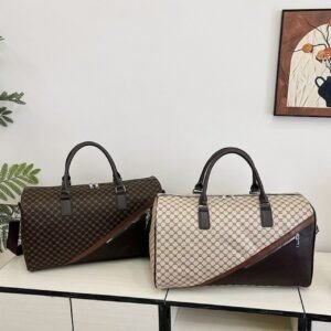 Luxury PU Leather Duffle Bag with Top Handle | Travel & Gym | Zip Closure with Adjustable Shoulder Strap | 48x21x27 Cm | Assorted Colors | OPP Packing