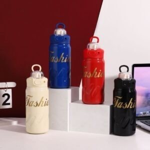 Stainless Steel Sport Water Bottle with Carry Loop | Double wall Insulation | Portable & Leakproof | Dual Sip | 600 ML | Assorted Colors | Box Packing