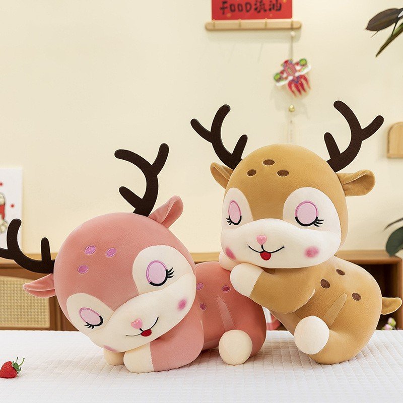 Cute Sleeping Sika Deer Plush Toy for kids in 30 cm size