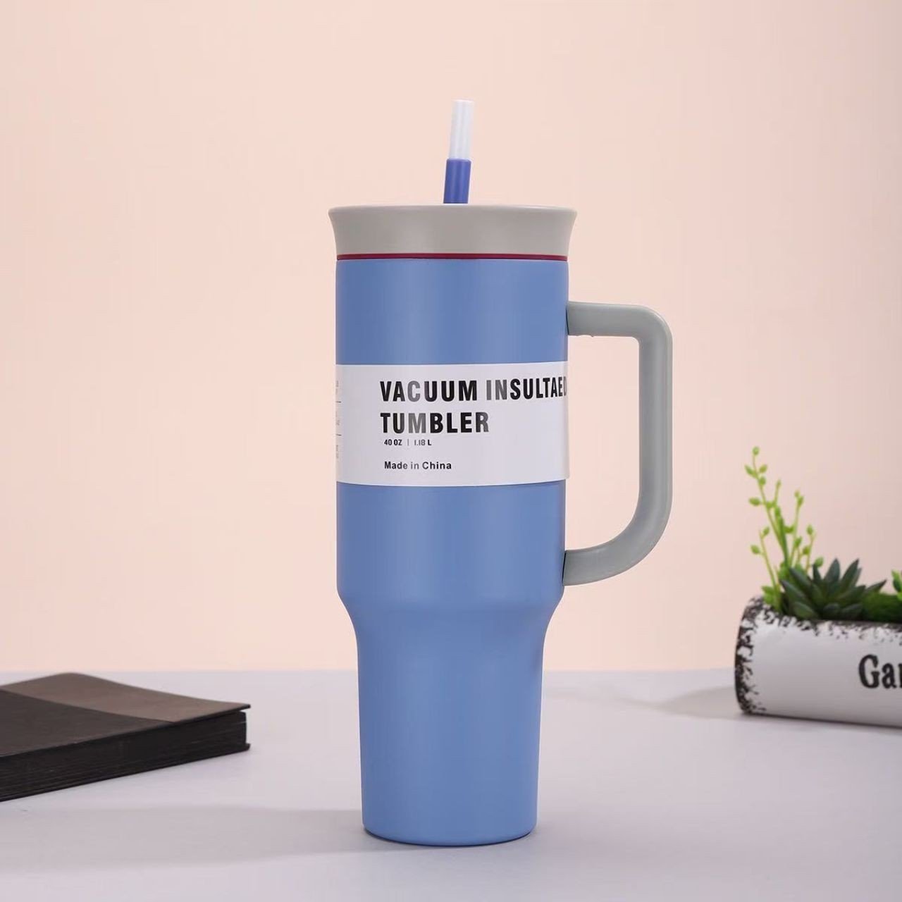 Stainless Steel Insulated Tumbler with Handle & Straw | Portable & Leakproof | 1200 ML | Assorted Colors | Box Packing - Image 3