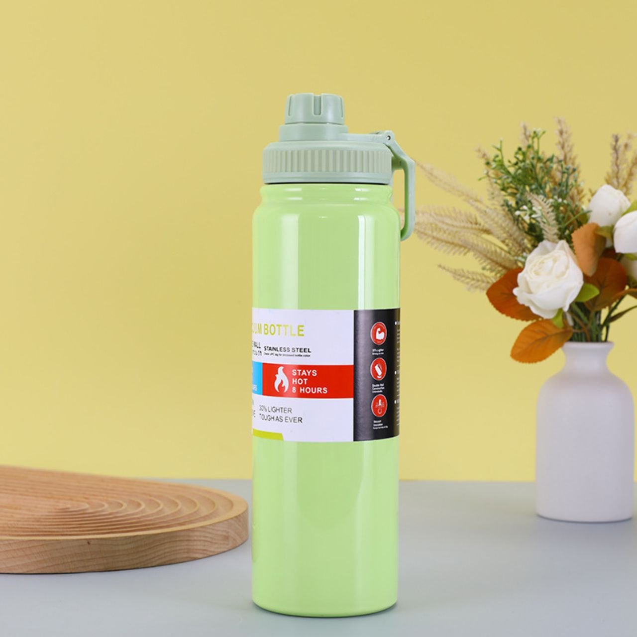 Stainless Steel Vacuum Insulated Sport Water Bottle | Leakproof Flip Lid with Lock | Portable & Compact | 1000 ML | Assorted Colors | Box Packing - Image 4