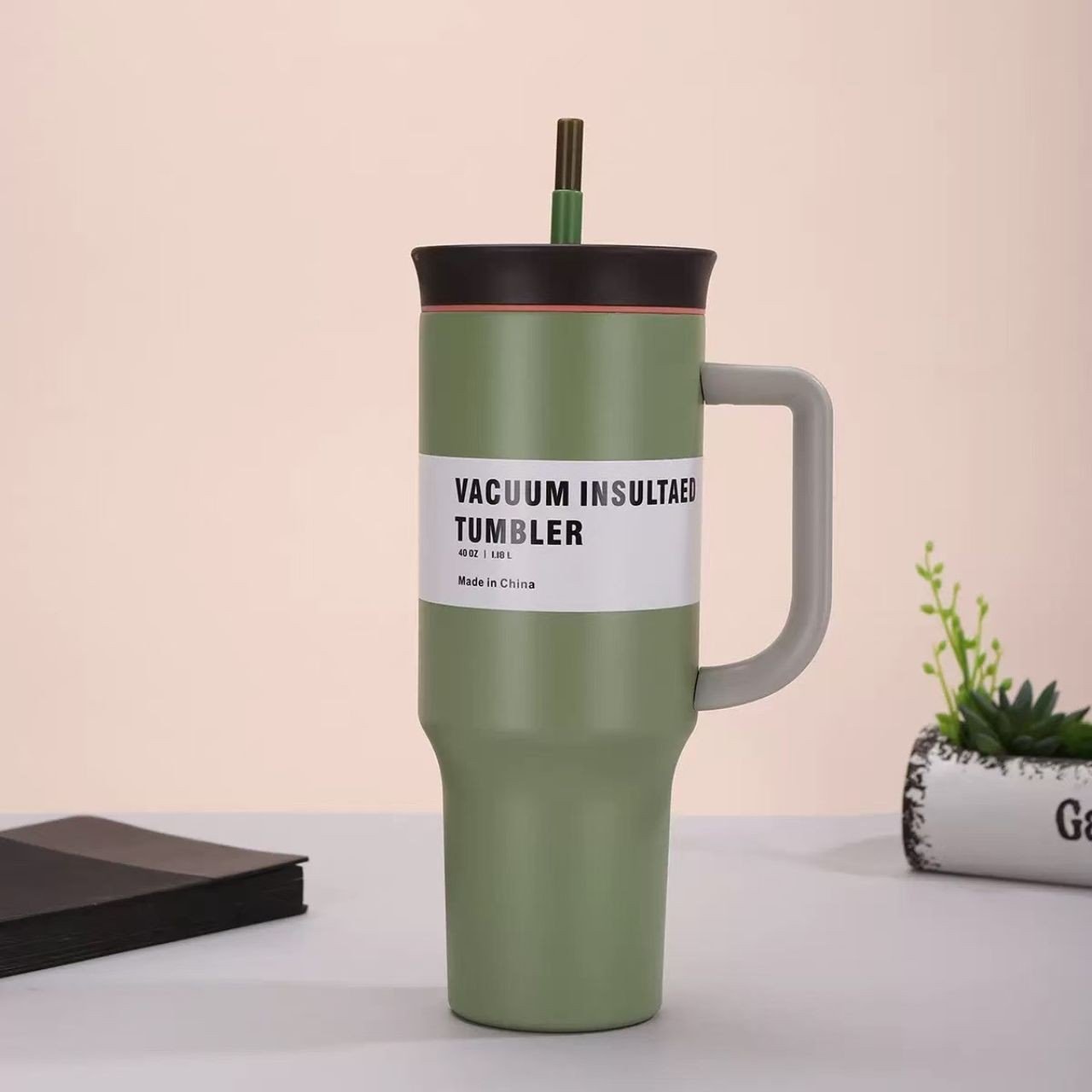 Stainless Steel Insulated Tumbler with Handle & Straw | Portable & Leakproof | 1200 ML | Assorted Colors | Box Packing - Image 5