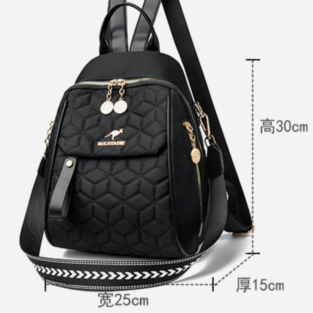 Premium Polyester Ladies Backpack | Multi Pocket | Travel & Everyday Use | Adjustable Shoulder Strap | 25x8x30 Cm | Assorted Colors | OPP Packing - Image 6