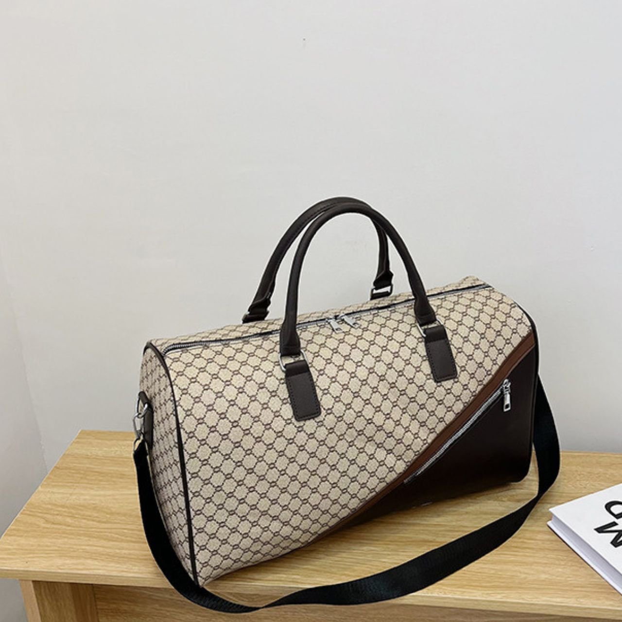 Luxury PU Leather Duffle Bag with Top Handle | Travel & Gym | Zip Closure with Adjustable Shoulder Strap | 48x21x27 Cm | Assorted Colors | OPP Packing - Image 3