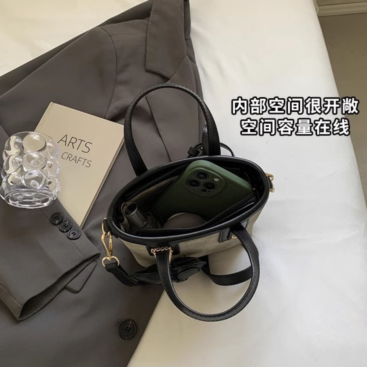 PU Leather Mini Handbag with Handle | Top Handle | Adjustable Crossbody Sling | Smooth Zip Closure | 19x9x16 Cm | Assorted Colors | OPP Packing - Image 4