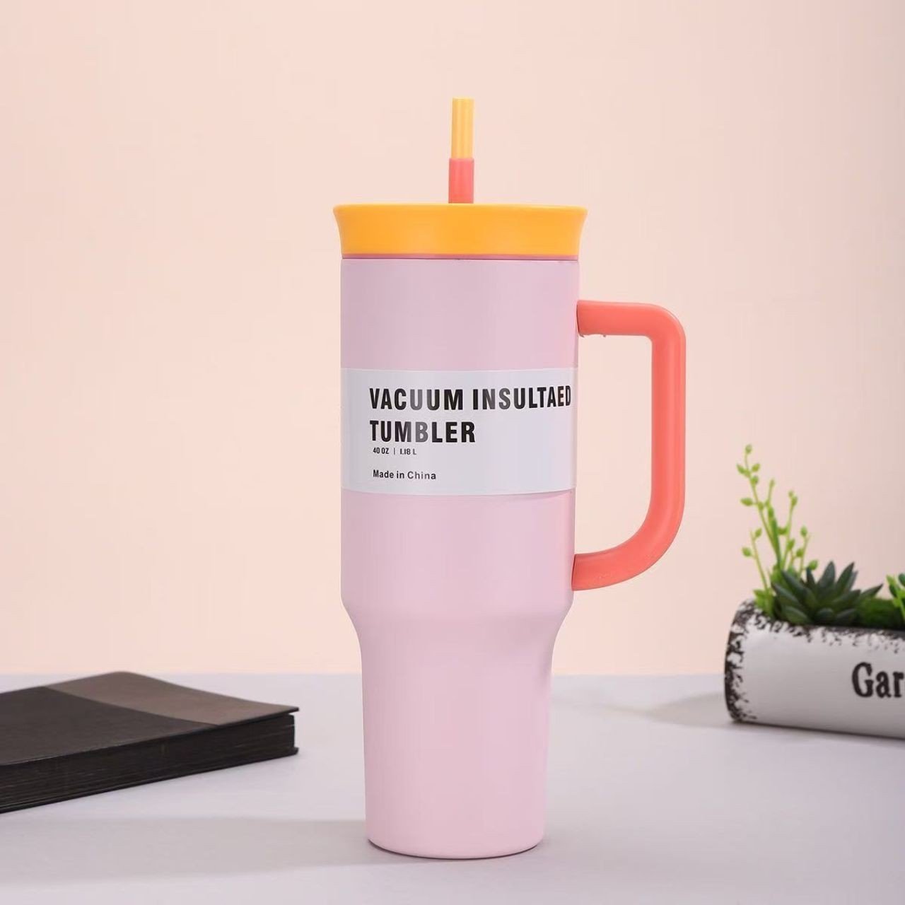 Stainless Steel Insulated Tumbler with Handle & Straw | Portable & Leakproof | 1200 ML | Assorted Colors | Box Packing - Image 2