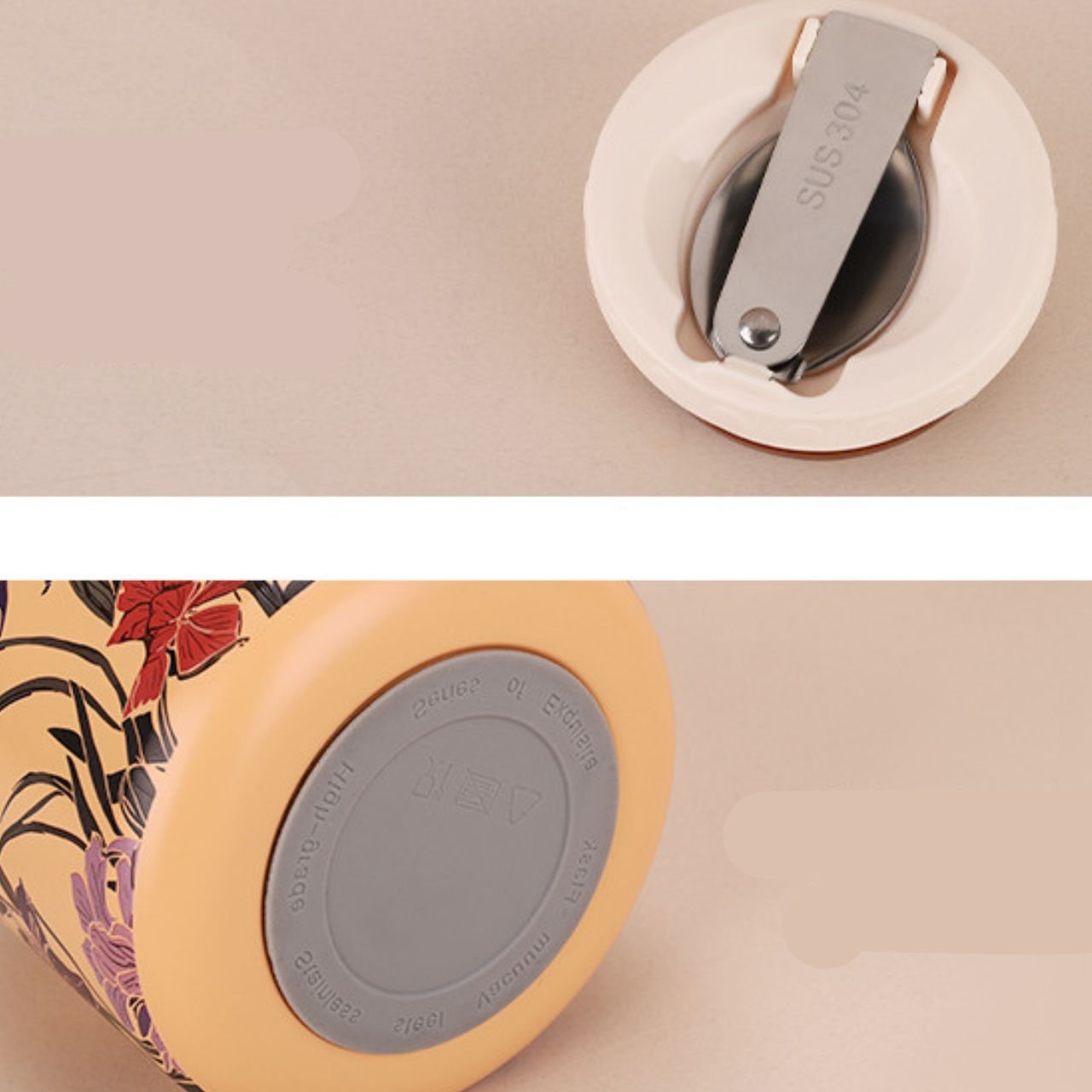Stainless Steel Food Bowl with Foldable Spoon | Double wall Insulation | Portable & Leakproof | 500 ML | Assorted Colors | Box Packing - Image 5