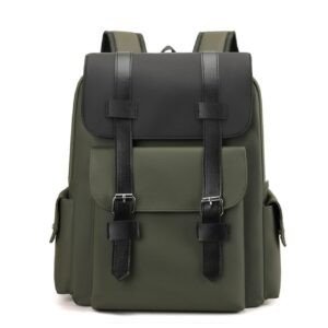 Premium PU Leather Waterproof Backpack for Men's | Buckle Flap Closure | Laptop & Travel Backpack | 32x14x38 Cm | Assorted Colors | OPP Packing