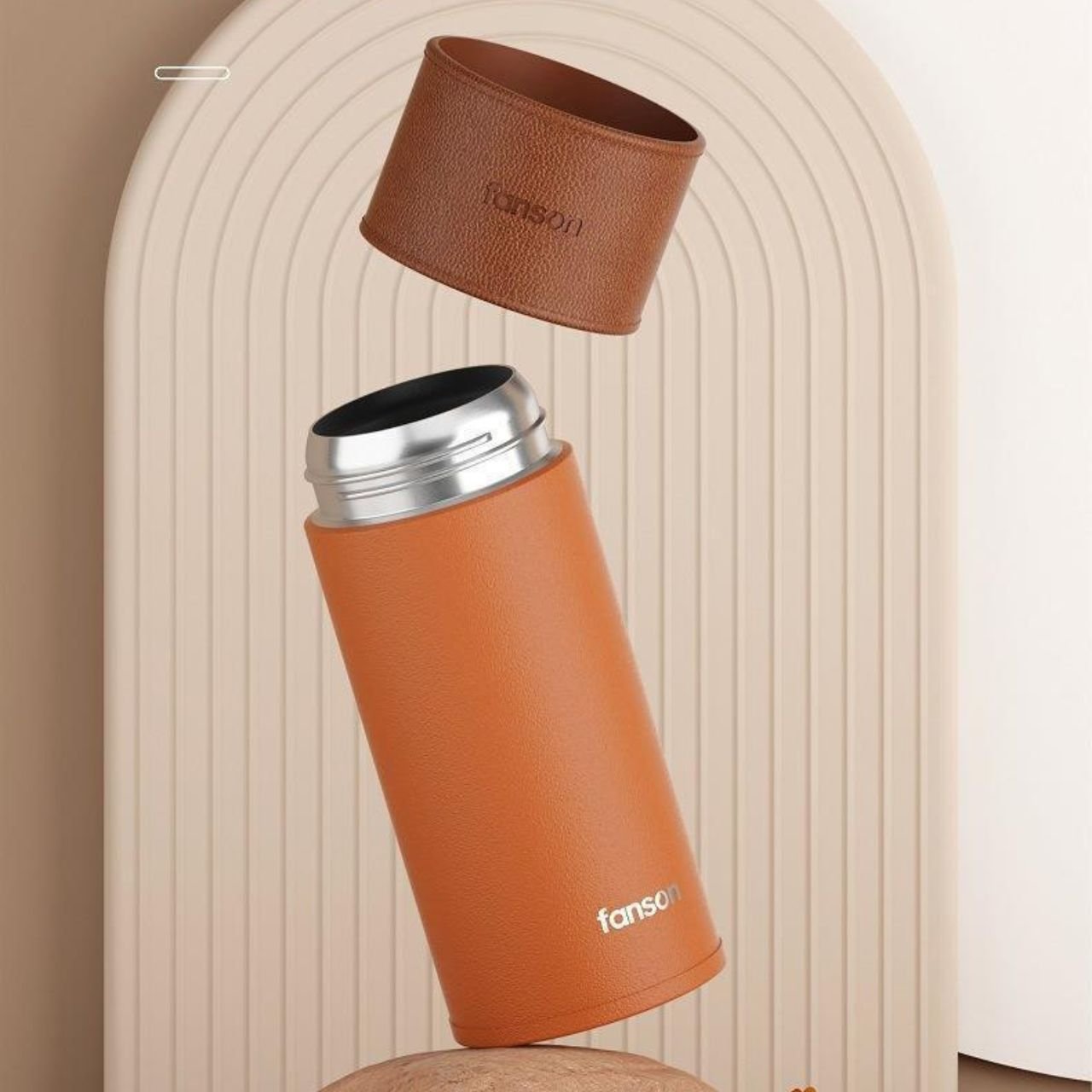 Stainless Steel Insulated Bottle with Leather Grip & Carry Strap | Leakproof | Portable Travel Bottle | 500 ML | Assorted Colors | Box Packing - Image 8