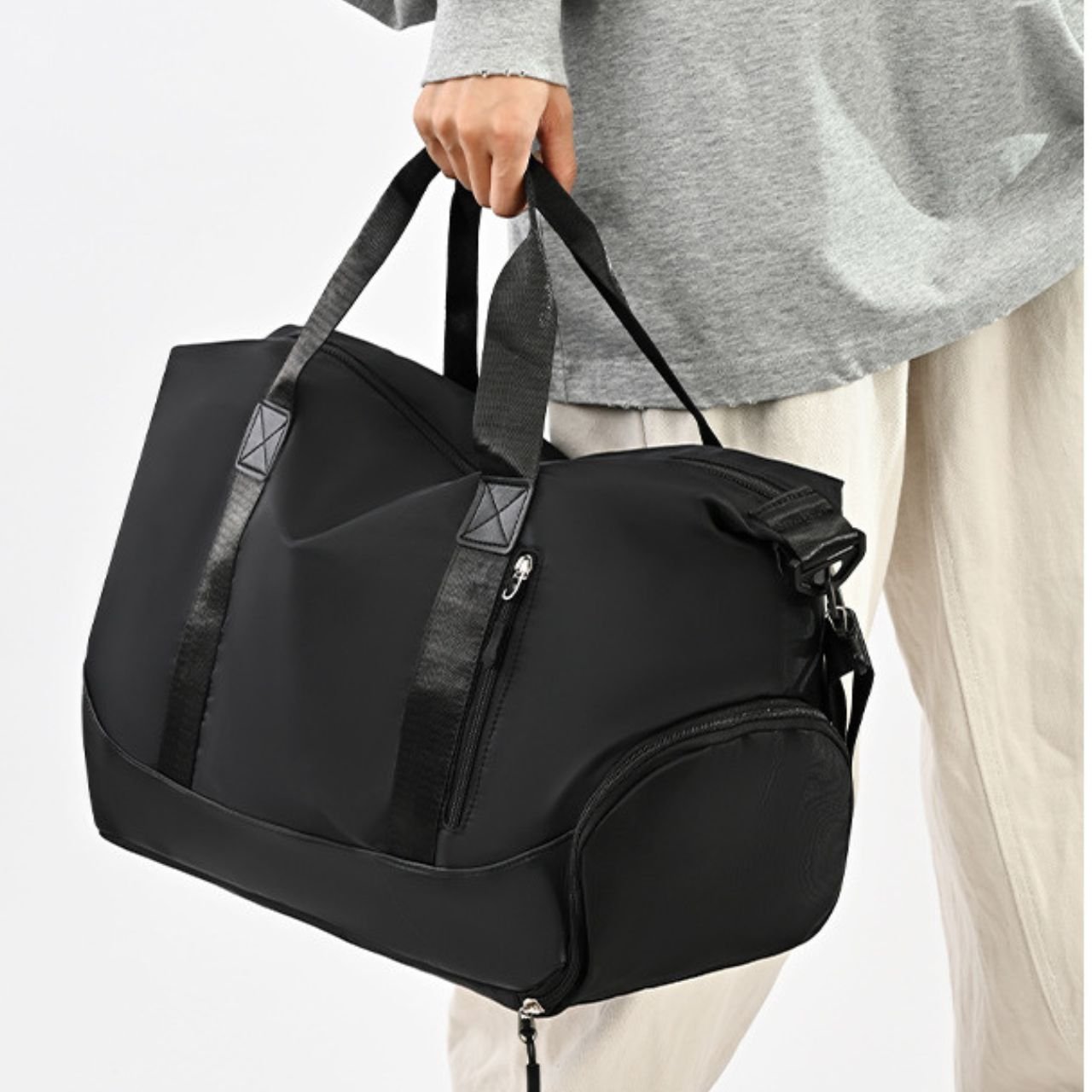 Waterproof Duffle Bag with Top Handle | Travel & Gym | Shoes Compartment | Zip Closure | Adjustable Shoulder Strap | 33x20x50 Cm | Assorted Colors | OPP Packing - Image 2