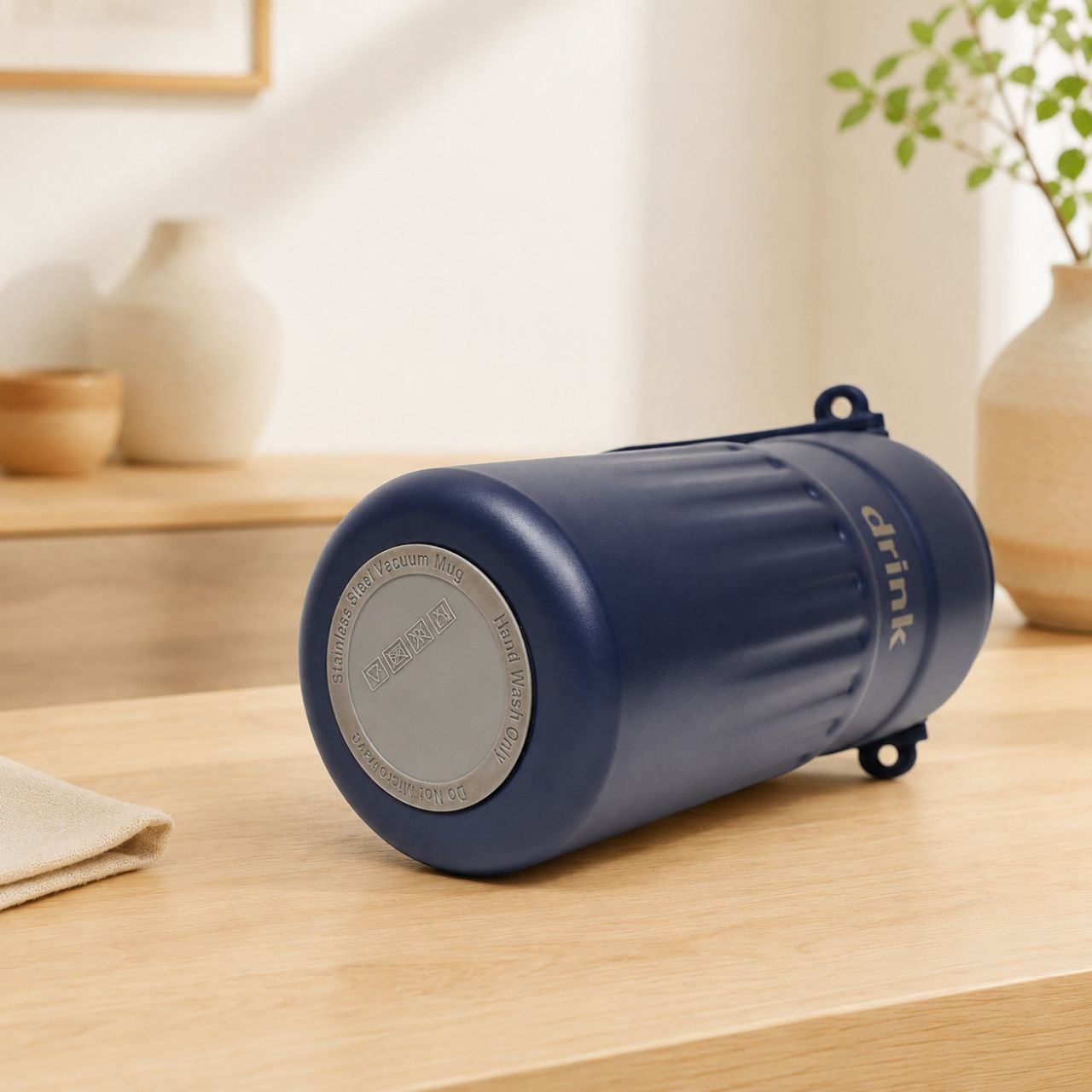 Stainless Steel Vacuum Bottle with Handle & Strap | Double Wall | Portable & Leakproof | 1000 ML | Assorted Colors | Box Packing - Image 3