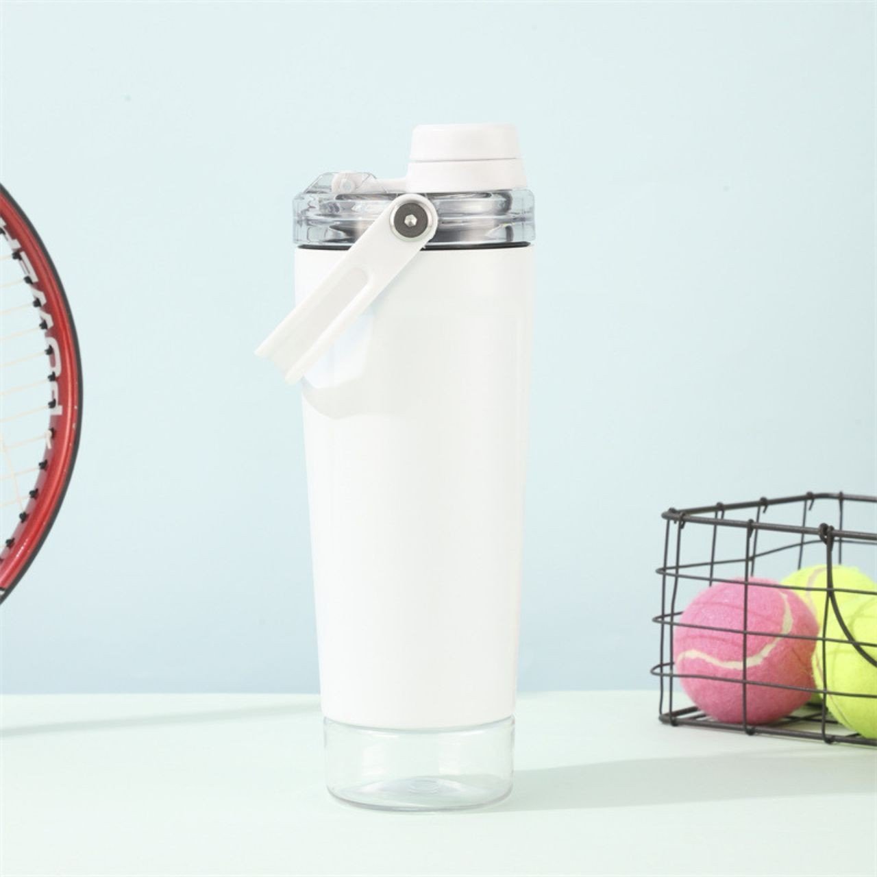 Stainless Steel Insulated Tumbler | Leakproof Flip Lid | Portable Carry Handle | Transparent Base | 600 ML | Assorted Colors | Box Packing - Image 4
