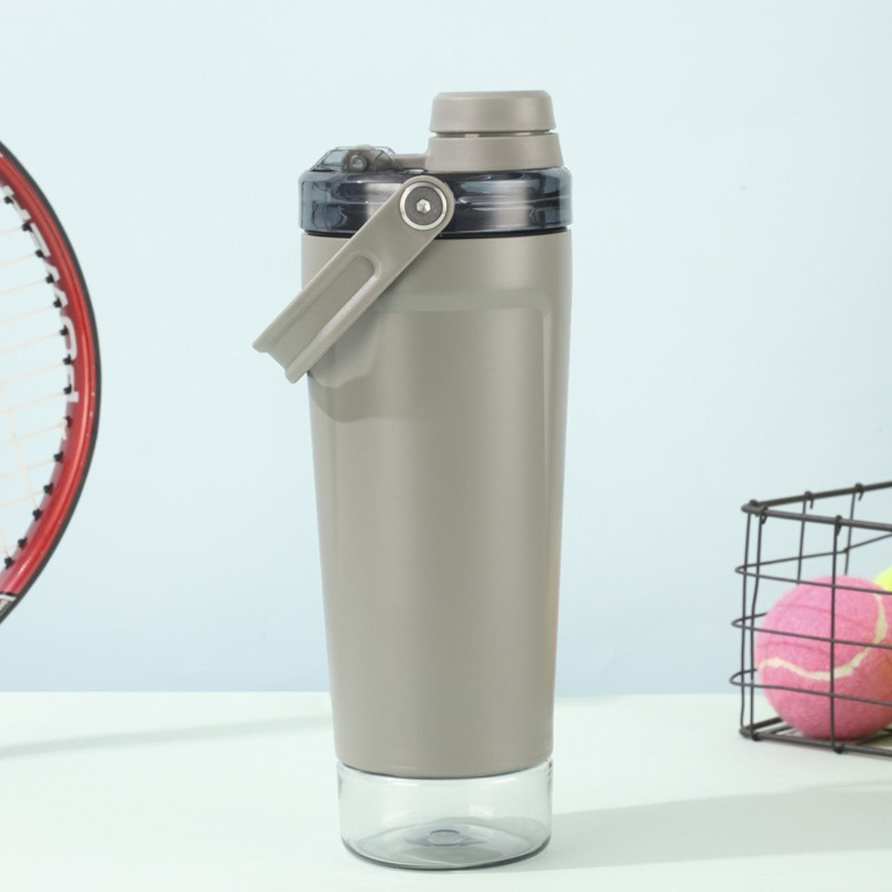 Stainless Steel Insulated Tumbler | Leakproof Flip Lid | Portable Carry Handle | Transparent Base | 600 ML | Assorted Colors | Box Packing - Image 3