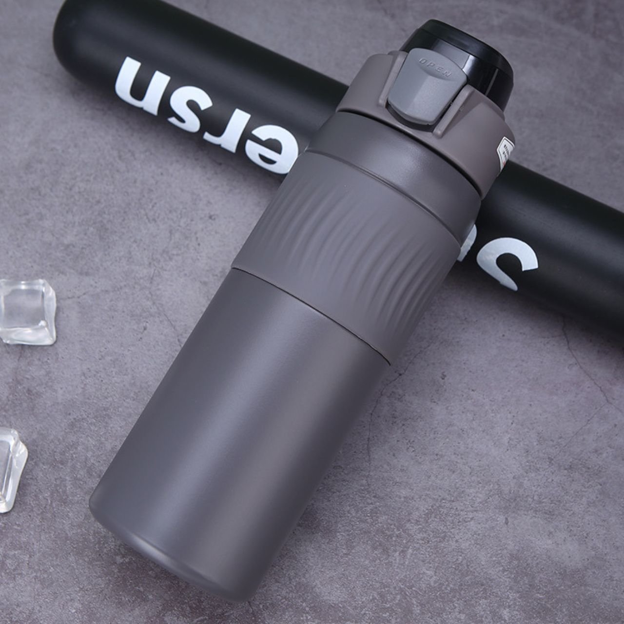 Stainless Steel Insulated Sport Bottle with Carry Band | Portable & Leakproof | Push Lock Button | 600 ML | Assorted Colors | Box Packing - Image 2
